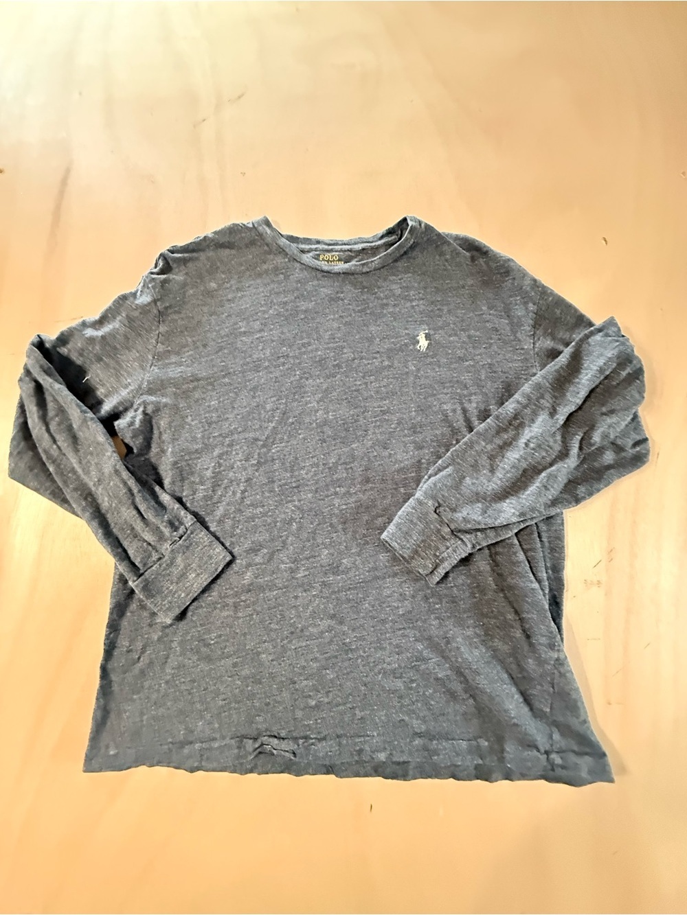 Polo Ralph Lauren Heathered Charcoal Gray Long Sleeve Shirt  M